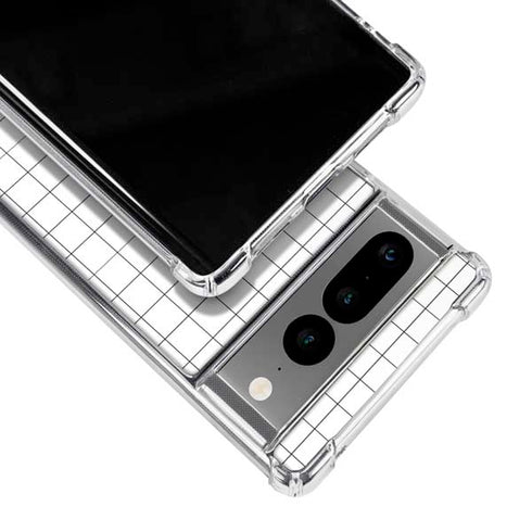 White Grid Google Pixel 7 Pro Clear Case